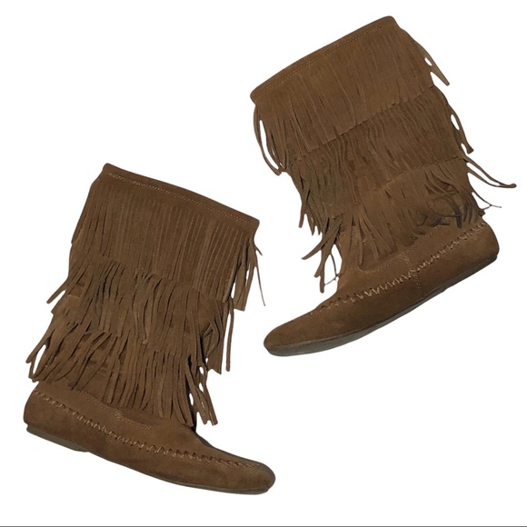 Makalu Shoes - Makalu Leather Fringe Moccasin Boots